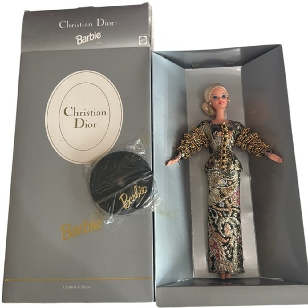 Dior Barbie in Gold and Black Beaded Gown Limited Edition - Picture 3 of 10